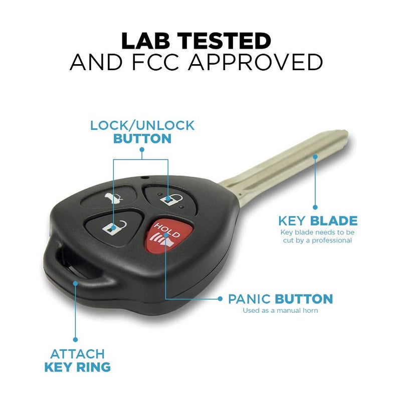 Keyless2Go Replacement for 2 New Keyless Entry Remote Car Key for Toyota Corolla Venza Avalon GQ4-29T with G Chip - Image 5